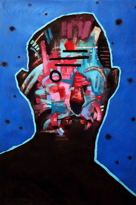 Joseph Loughborough, ‘Face on Blue’, 2018