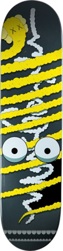 KAWS, ‘Yellow Snake (Limited Edition, Numbered) Skate Deck’, ca. 2005, Design/Decorative Art, Mixed media: limited edition, numbered silkscreen on 100% canadian 7-ply maple wood skateboard with mounting hinges. signed on the deck., Alpha 137 Gallery Gallery Auction