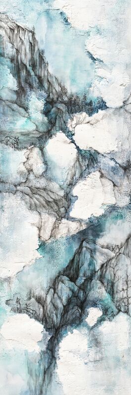 Cindy Shih, ‘Cascasde Dance I’, 2018, Painting, Watercolor, acrylic and ink on panel, Abend Gallery