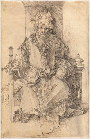 An Oriental Ruler Seated on His Throne