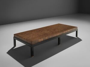 Jules Wabbes Custom Made Wenge Table with Brass Feet