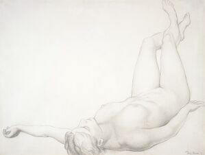 Untitled (Reclining figure), study for the ceiling of the mural Allegory of California, Pacific Stock Exchange Luncheon Club, San Francisco
