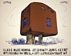 Claes Oldenburg at Sidney Janis 15 E 57 Opening, May 1967 Gallery Poster 