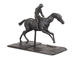 Horse with Jockey; Horse Galloping on the Right Foot, the Back Left Foot Only Touching the Ground