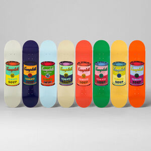 Colored Campbell's Soup Cans Skateboard Decks