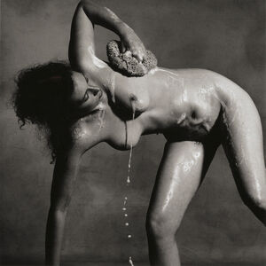 Bathing Nude: Soap falling from breast, New York