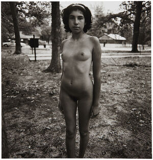 Adolescent girl at a nudist camp, N.J.