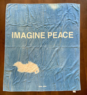 Yoko Ono "Imagine Peace" Art Towel Gently Used