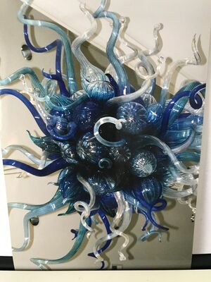 Dale Chihuly Original Handblown Blue Mosaic Glass Chandelier  