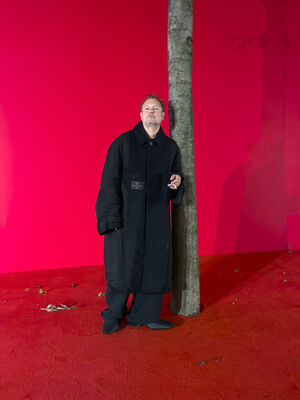 Self-portrait Balenciaga red carpet, Paris + Notes About my Work No.1, POP Magazine