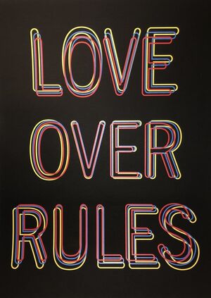 Hank Willis Thomas Love Over Rules Silk Screen Print Edition Of 100 Signed / Numbered