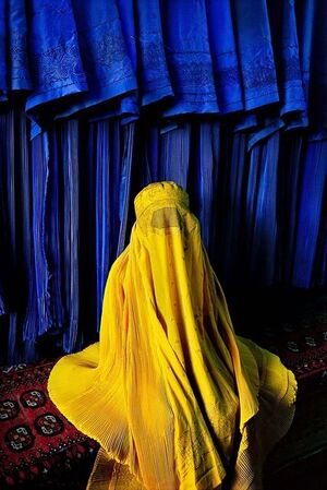 Woman in Canary Burqa