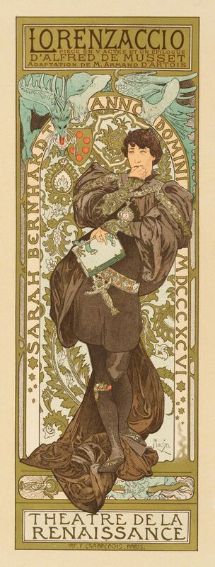 Alphonse Mucha, ‘LORENZACCIO’, 1898, Posters, Original lithograph printed in colors on wove paper., Christopher-Clark Fine Art