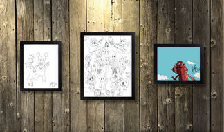 ALL IN LINE: original drawings, prints & lithos, installation view