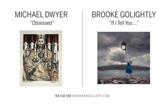 Michael Dwyer - "Obsessed" and Brooke Golightly - "If I Tell You", installation view