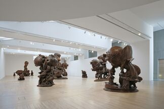 Paul McCarthy: White Snow, Wood Sculptures, installation view