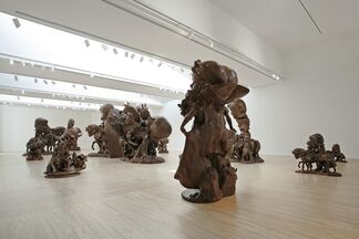 Paul McCarthy: White Snow, Wood Sculptures, installation view