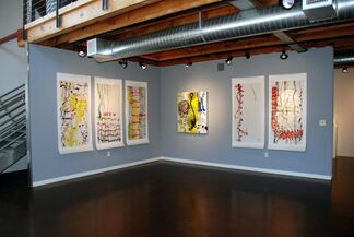 "Temporal Paintings" by Peter Wayne Lewis and "Specific to the Pacific" by Dean DeCocker, installation view