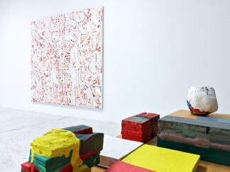 MATTER & CONJECTURE, KES ZAPKUS STEFAN GRITSCH, curated by Marjorie Welish, installation view