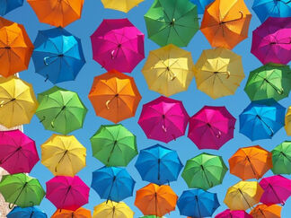 PRE EVENT to "Look Up to the Sky: Umbrella Sky Art Arrives to Downtown Gables", installation view