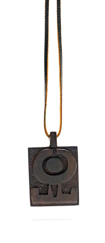 Hannes Harrs, ‘Wooden Pendant’, Other, Carved wood on a leather thong, Strauss & Co