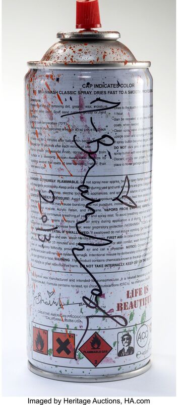 Mr. Brainwash, ‘Spray Can (Orange)’, 2013, Print, Screenprint with handcoloring on iron spray can, Heritage Auctions