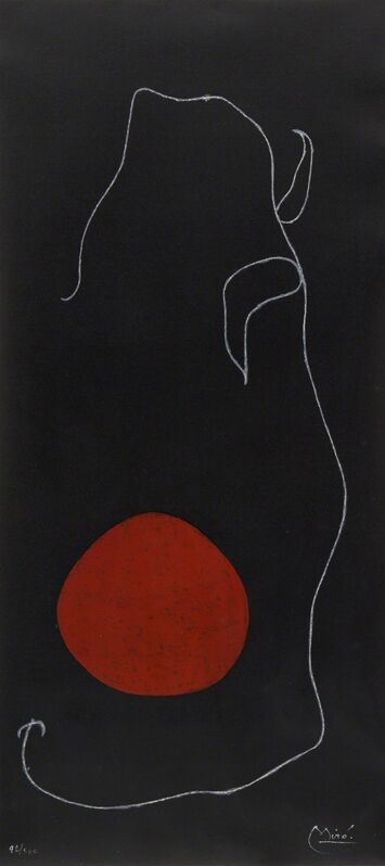 Joan Miró, ‘Oiseau Devant le Soleil’, 1961, Print, Color lithograph on black wove paper, Capsule Gallery Auction