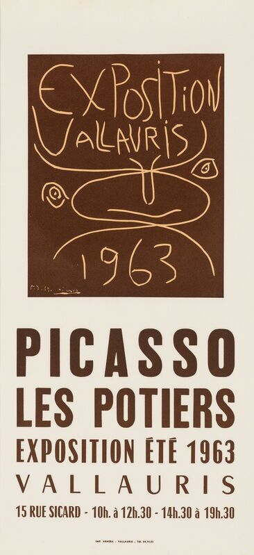 Pablo Picasso, ‘Exposition, Valarius, Ceramiques Espagnoles Anciennes Les Potiers (CZW 229); Picasso, les potiers (CZW 220)’, Print, Two lithographs printed in brown, Forum Auctions