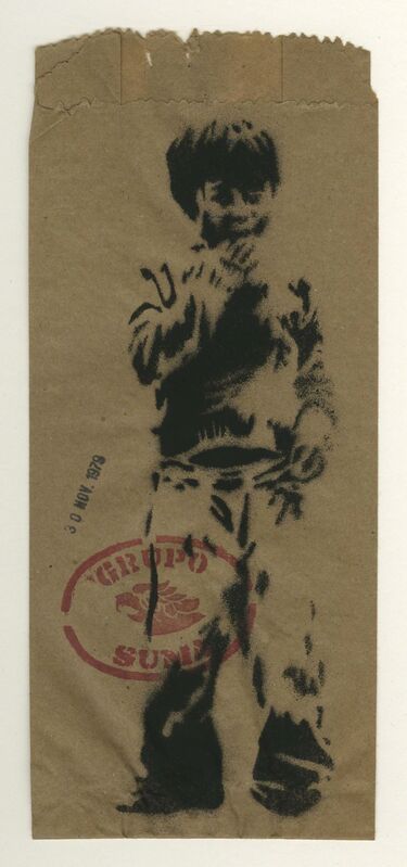 Grupo Suma, ‘Untitled’, 1979, Drawing, Collage or other Work on Paper, Ink stamp on paper (peanut bag), Bienvenu Steinberg & Partner