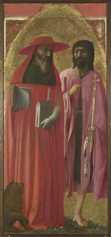 Masaccio, ‘Saints Jerome and John the Baptist’, about 1428-1429, Painting, The National Gallery, London