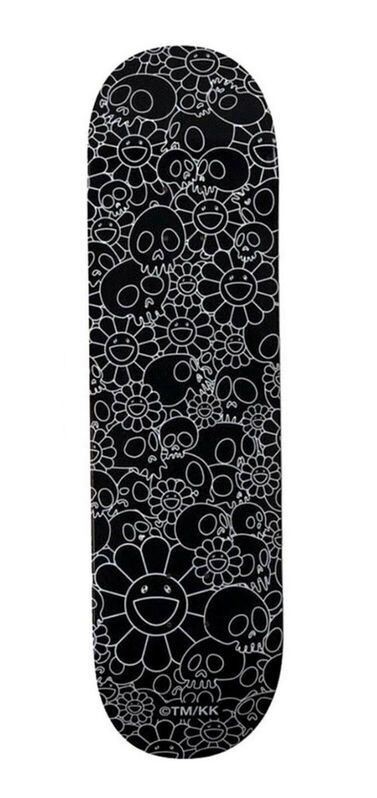 Takashi Murakami, ‘Murakami Flowers skateboard deck (Takashi Murakami black flowers) ’, 2018, Print, Offset lithograph on wood skateboard deck, Lot 180 Gallery