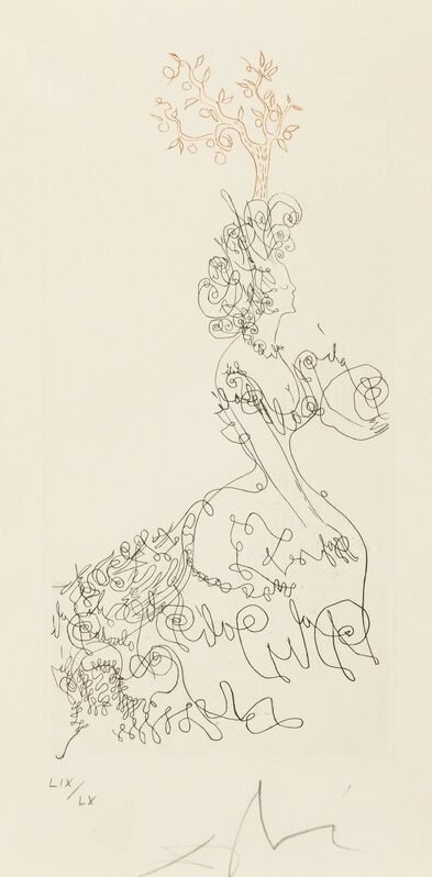 Salvador Dalí, ‘La Dame de l'Orangerie (M&L 217a)’, 1967, Print, Etching printed in colours, Forum Auctions