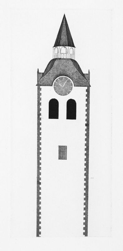David Hockney, ‘The Church Tower and the Clock’, 1969, Print, Etching and aquatint, Goldmark Gallery