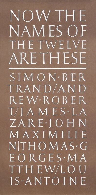 Ian Hamilton Finlay, ‘Now the Names of the Twelve are These’, 1987, Print, Limited edition print, Charles Nodrum Gallery