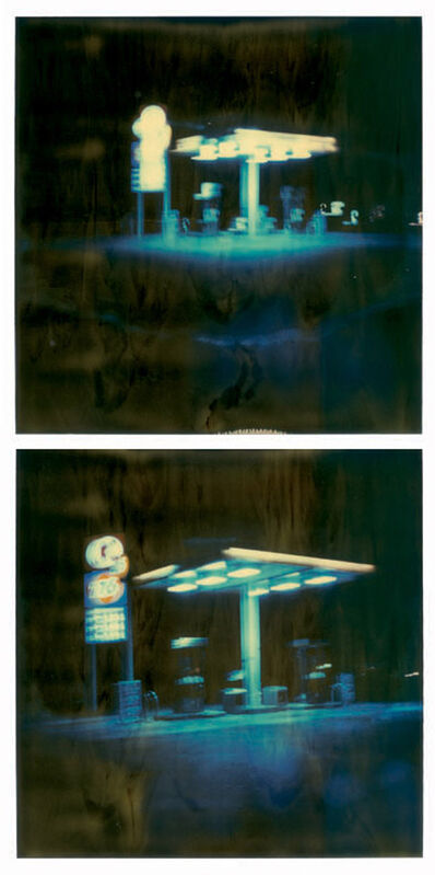Stefanie Schneider, ‘Gas Station at Night (Stranger than Paradise) - diptych’, 1999, Photography, 2 Analog C-Prints, printed by the artist, based on 2 Polaroids. Not mounted., Instantdreams