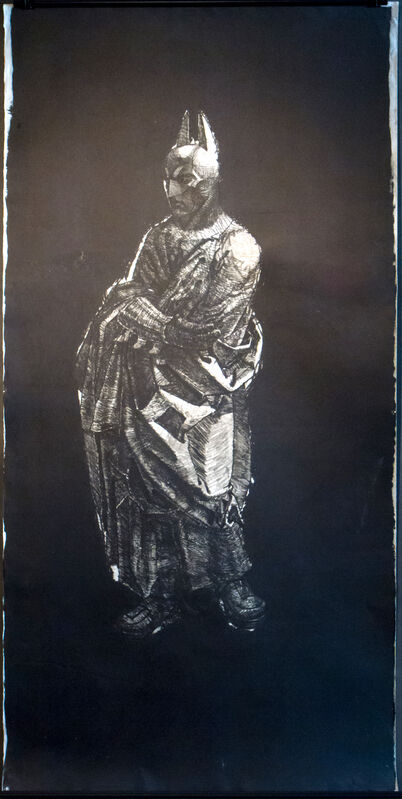 Sasha Serber, ‘Batman’, 2008, Drawing, Collage or other Work on Paper, Dry point engraving, Mirav Katri