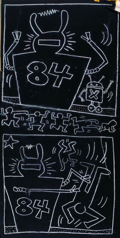 Keith Haring, ‘Untitled’, 1964, Drawing, Collage or other Work on Paper, Chalk on paper, de Young Museum