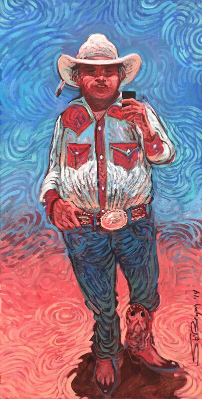 Shonto Begay, ‘30 Year-Old Trophy Buckle’, 2014, Painting, Acrylic on canvas, Modern West