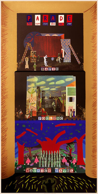David Hockney, ‘A French Triple Bill 1982 (Metropolitan Opera) ’, 1982, Print, 31 color screenprint on heavy stock, Petersburg Press 