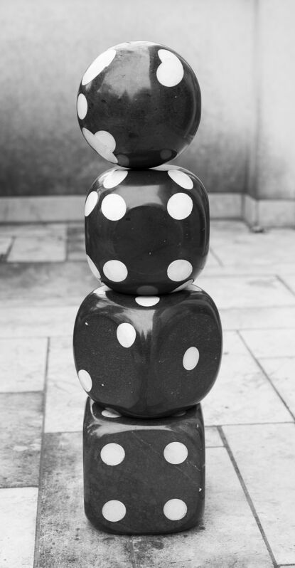 Bertalan Andrasfalvy, ‘(4 pieces) Rolling dice/Turning luck’, 2021, Sculpture, Marble, Granite, TurningArt
