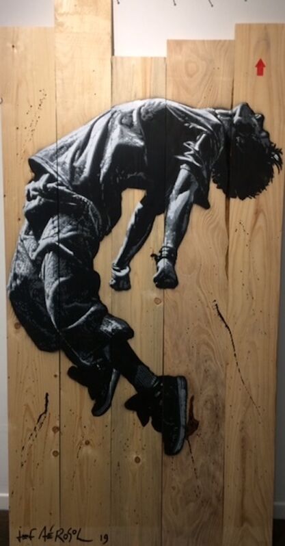 Jef Aérosol, ‘Jumping man’, 2020, Painting, Spray on wood, Galerie Martine Ehmer