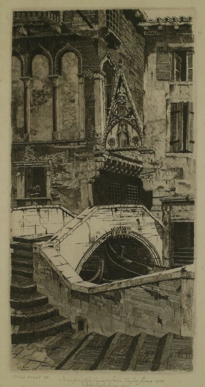 John Taylor Arms, ‘Porta del Paradiso, Venice’, 1930, Print, Etching, Private Collection, NY