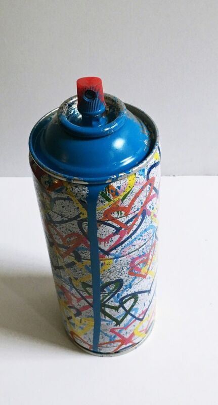 Mr. Brainwash, ‘Heart Spray Can (Light Blue)’, 2017, Design/Decorative Art, Hand painted empty spray can; hand signed & dated by artist. numbered with each edition unique., Alpha 137 Gallery Gallery Auction