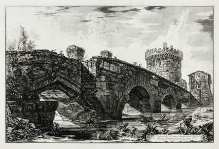 Giovanni Battista Piranesi, ‘Veduta del Ponte Lugano su l'Anione, from: Vedute di Roma’, 1763