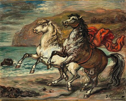 Giorgio de Chirico, ‘Cavalli presso un golfo’, 1958