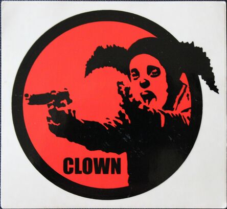 Banksy, ‘Clown Skateboards Sticker’, ca. 2001