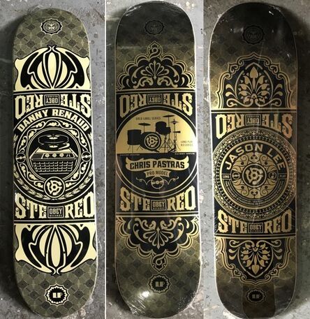Shepard Fairey X Stereo Skateboard, ‘Untitled (set of 3)’