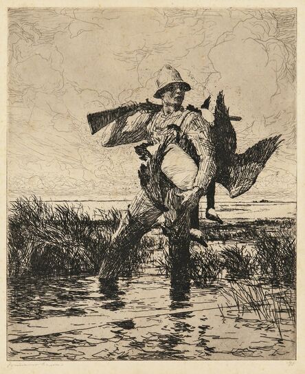 Frank Weston Benson, ‘Marsh Gunner’, 1918