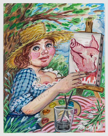 Rebecca Morgan, ‘Self Portrait Painting a Pig’, 2020