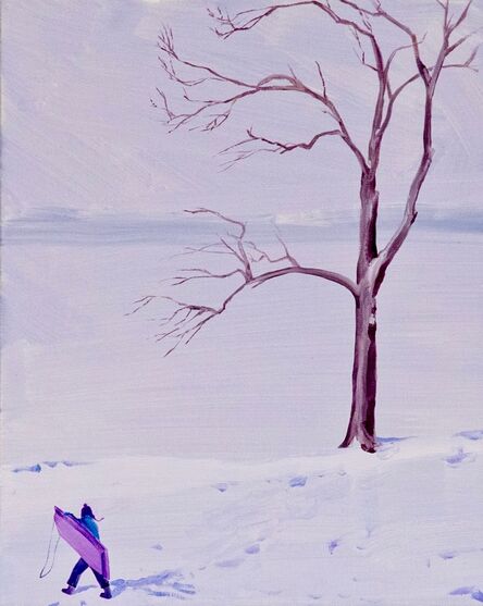Sebastian Blanck, ‘Purple Sled and Lakeside Tree’, 2019